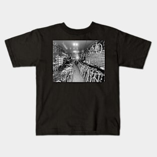 Bicycle & Motorcycle Shop, 1910. Vintage Photo Kids T-Shirt